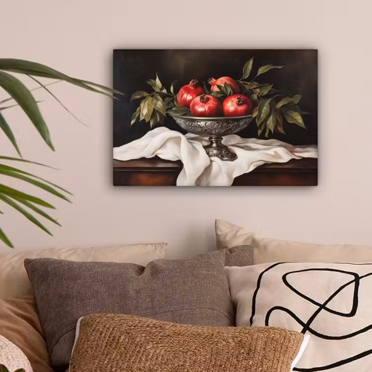 Granaatappels - Klassiek - Vintage canvas 2cm klein -sfeer1