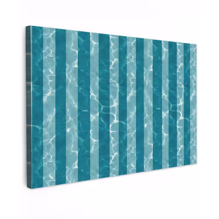 Zwembad - Strepen - Groen canvas 2cm klein 34 -z3d