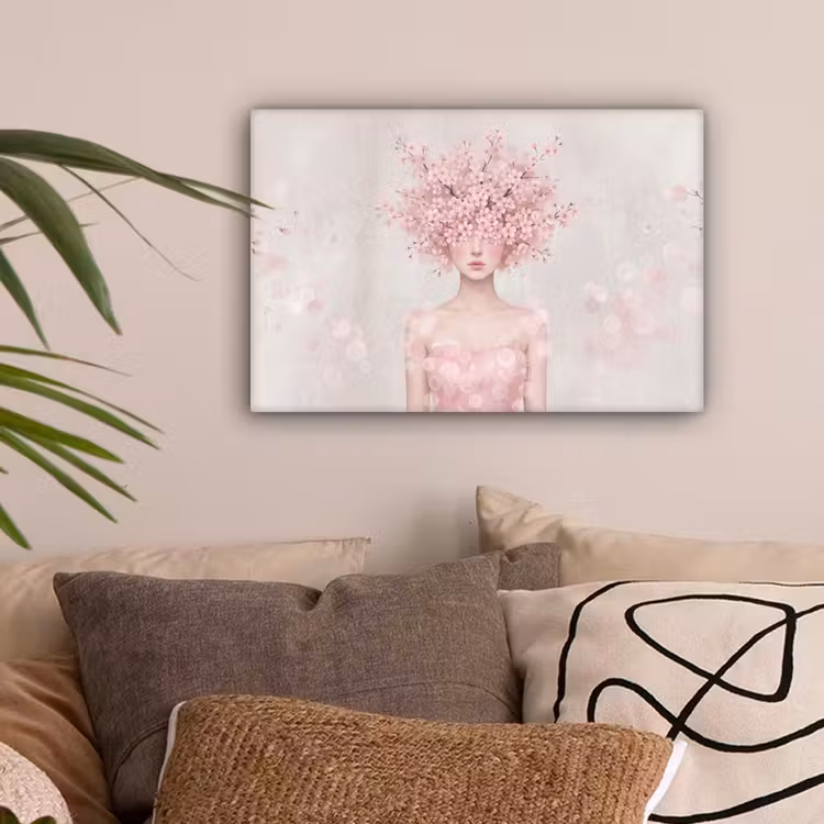 Portret - Kersenbloesem - Roze canvas 2cm klein -sfeer1