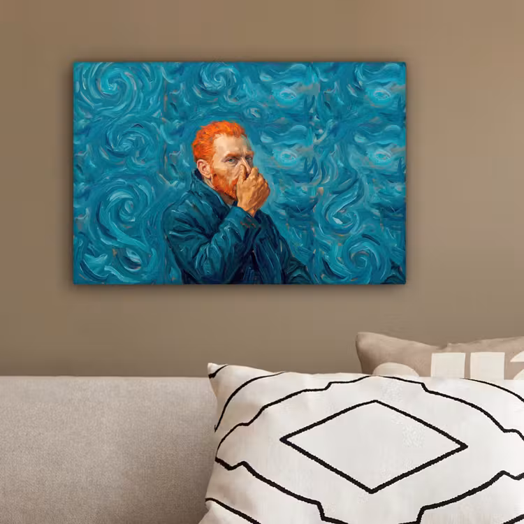 Portret - Klassiek - Blauw canvas 2cm klein -sfeer3
