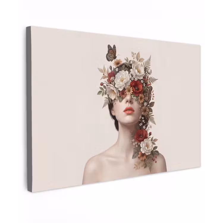 Portret - Bloemen - Cremé canvas 2cm klein -z3d