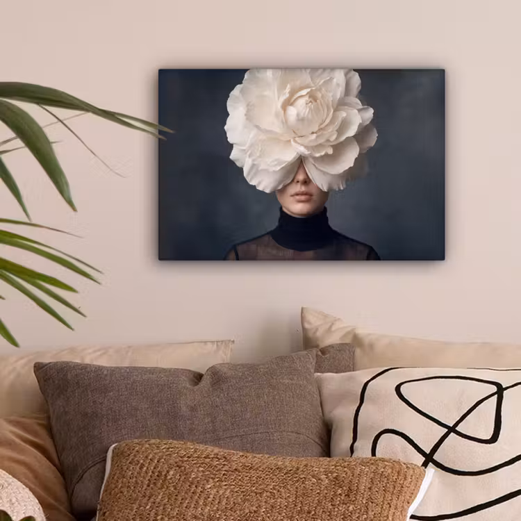 Portret - Mysterieus - Wit canvas 2cm klein -sfeer1