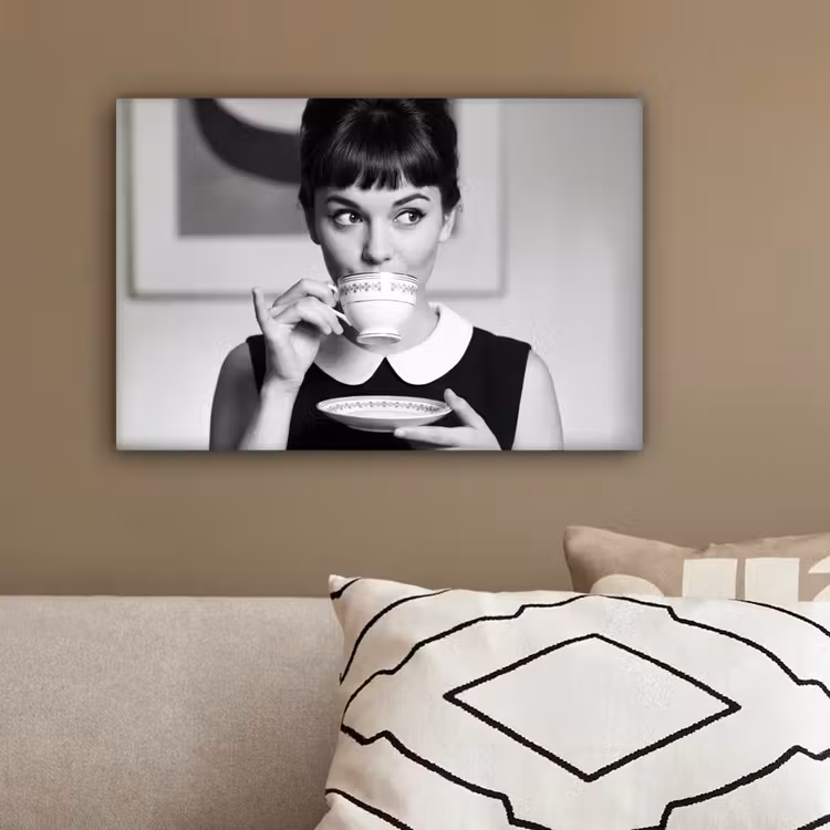 Portret - Thee - Vrouw canvas 2cm klein -sfeer3
