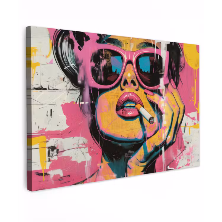 Portret - Vrouw - Abstract - Zonnebril canvas 2cm klein -z3d