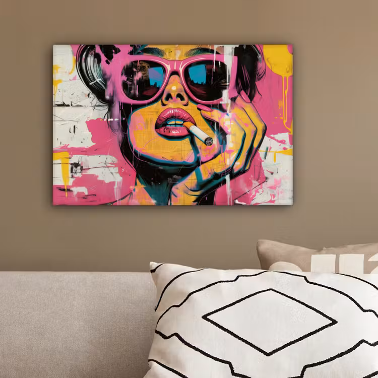 Portret - Vrouw - Abstract - Zonnebril canvas 2cm klein -sfeer3