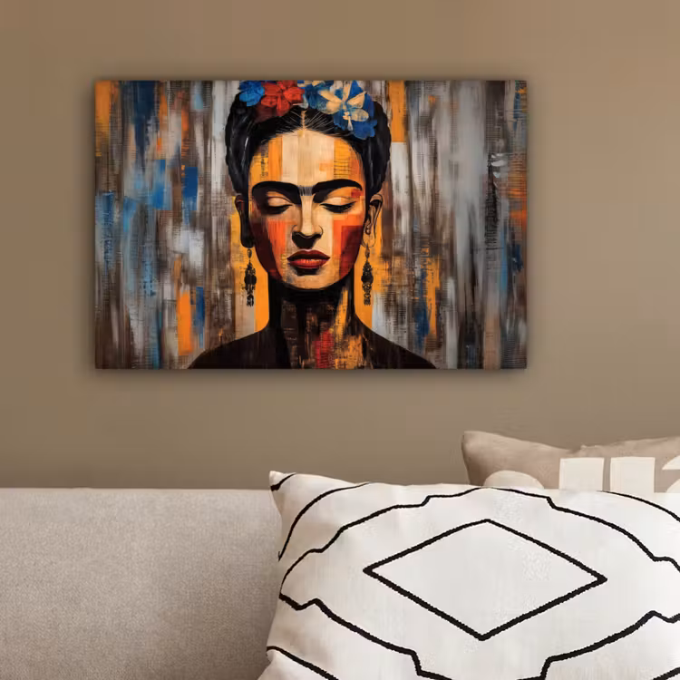 Portret - Vrouw - Bloemen canvas 2cm klein -sfeer3