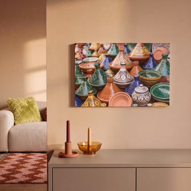 Canvas Print - Pottery - Colorful - Pattern - Aardewerk - Kleurrijk - Patroon canvas 2cm klein