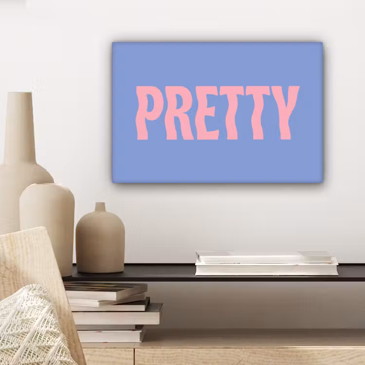Pretty - Roze - Blauw - Golvend canvas 2cm klein -sfeer6