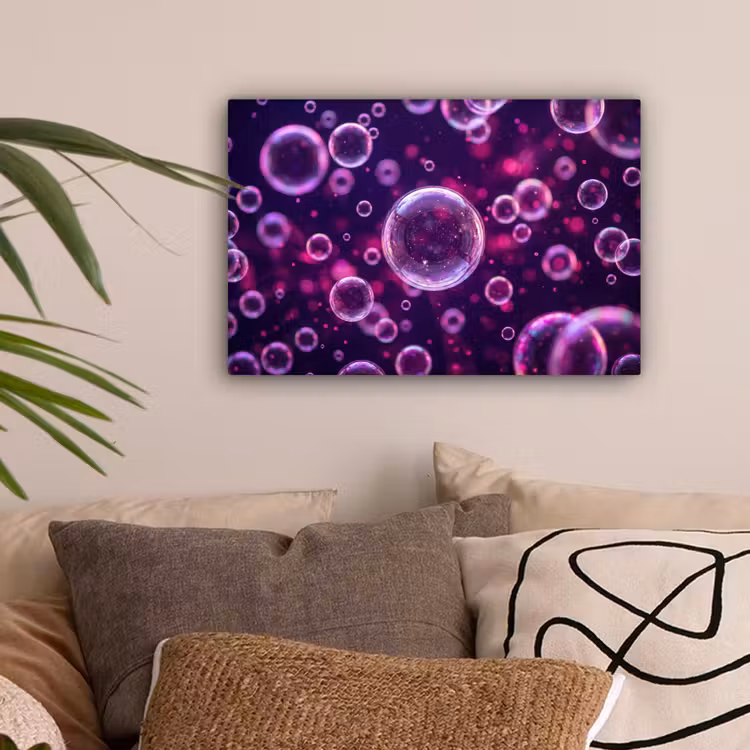 Paars - Bubbels - Schuim canvas 2cm klein -sfeer1