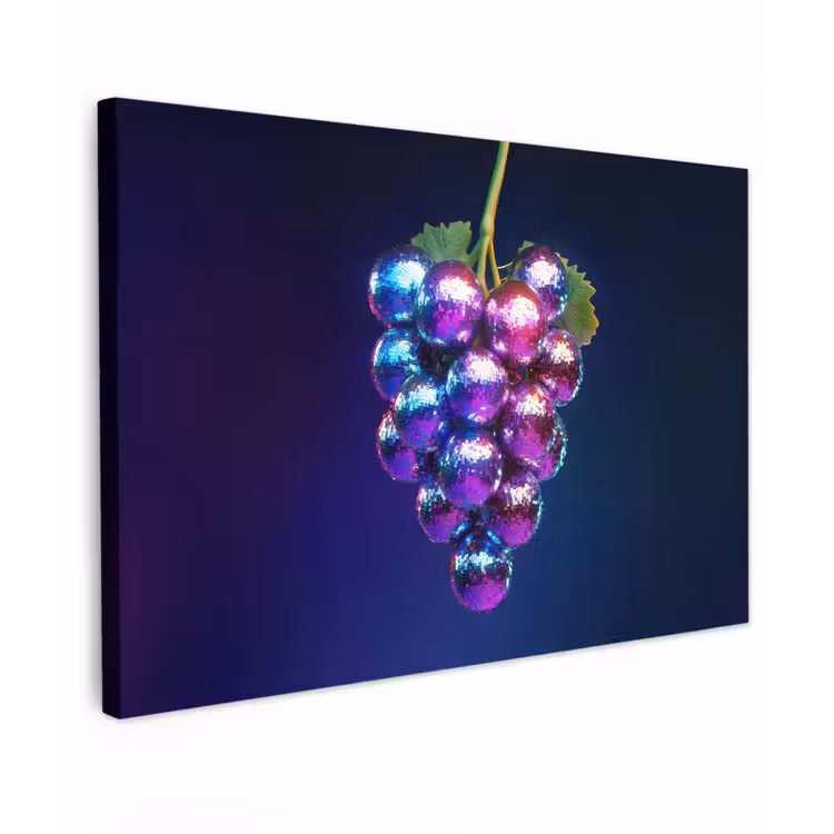 Paars - Disco - Feest - Druif canvas 2cm klein -z3d