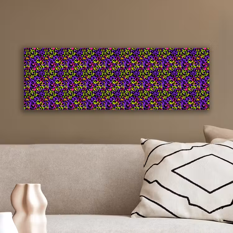 Paars - Neon - Dieren - Panter canvas 2cm klein 828 -sfeer3