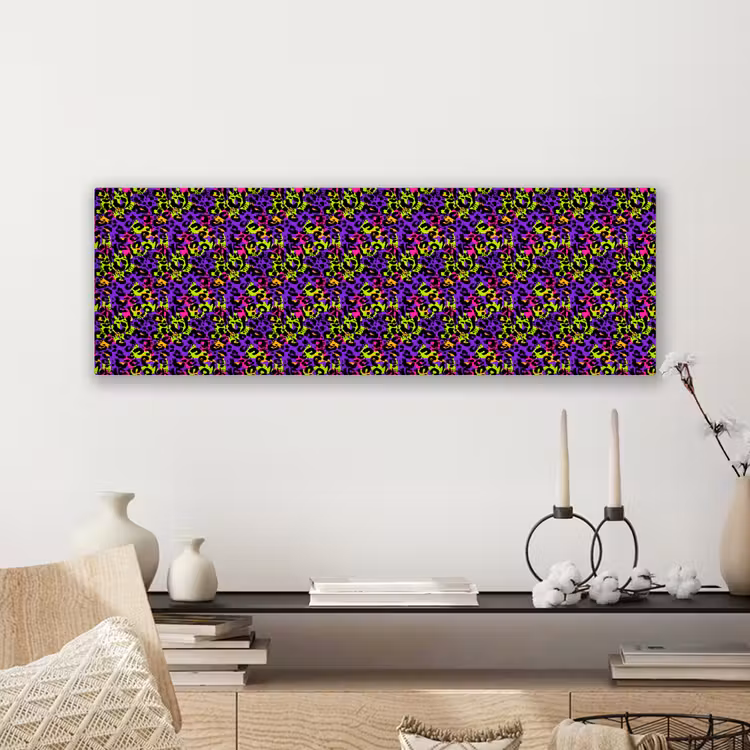 Paars - Neon - Dieren - Panter canvas 2cm klein 828 -sfeer6