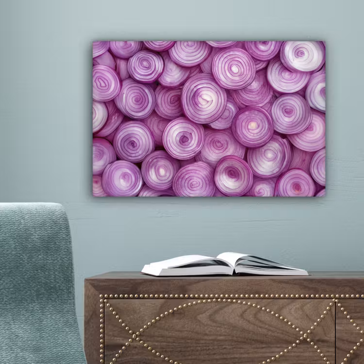 Paars - Uien - Close up canvas 2cm klein -sfeer4
