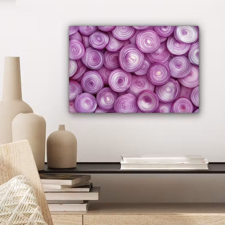 Paars - Uien - Close up canvas 2cm klein -sfeer6