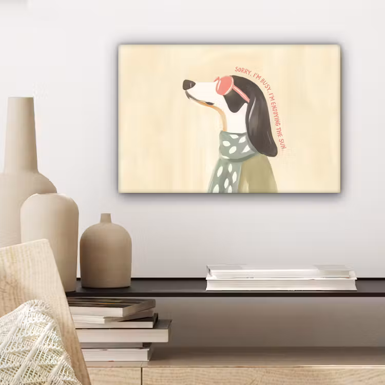 Quote - Hond - Zonnebril canvas 2cm klein -sfeer6