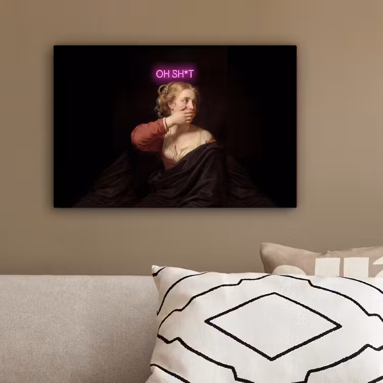 Quote - Neon - vrouw canvas 2cm klein -sfeer3