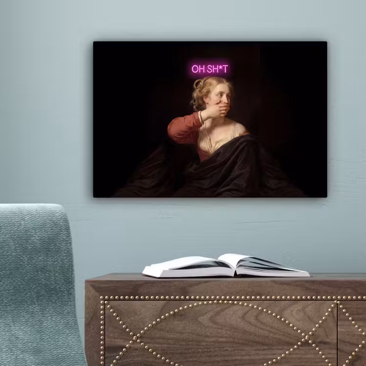 Quote - Neon - vrouw canvas 2cm klein -sfeer4