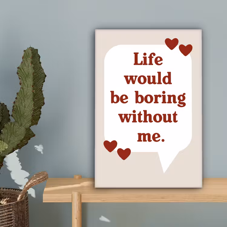 Quote - Tekstballon - Hartjes canvas 2cm klein -sfeer4