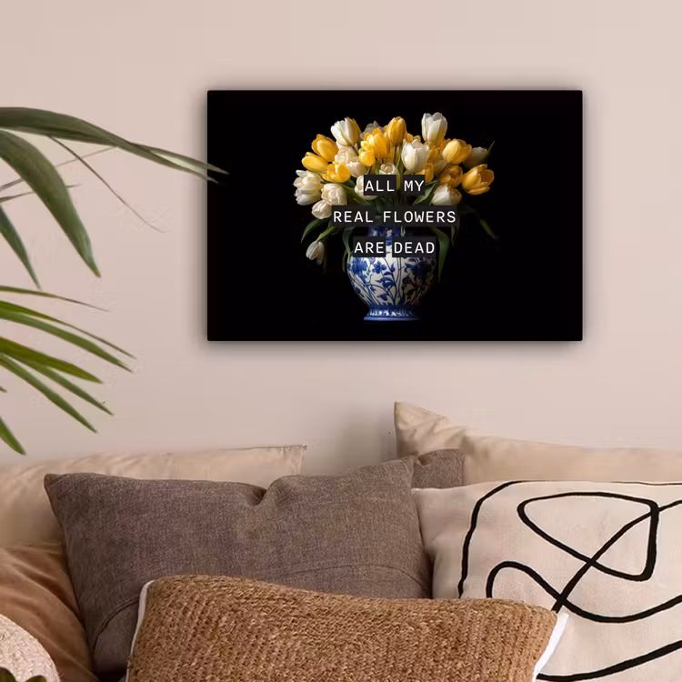 Quotes - Bloem - Tulp - Geel canvas 2cm klein -sfeer1