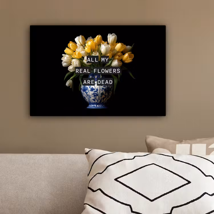 Quotes - Bloem - Tulp - Geel canvas 2cm klein -sfeer3
