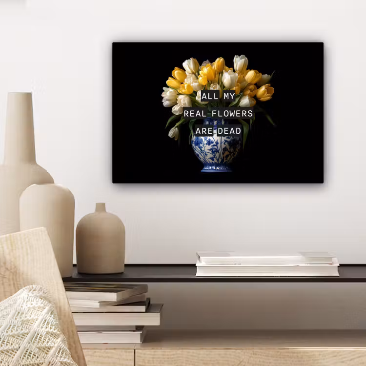 Quotes - Bloem - Tulp - Geel canvas 2cm klein -sfeer6