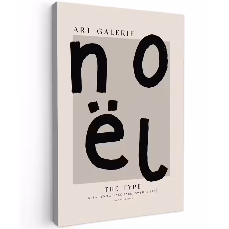 Quotes - Noël - Zwart - Beige - Kerst canvas 2cm klein -z3d