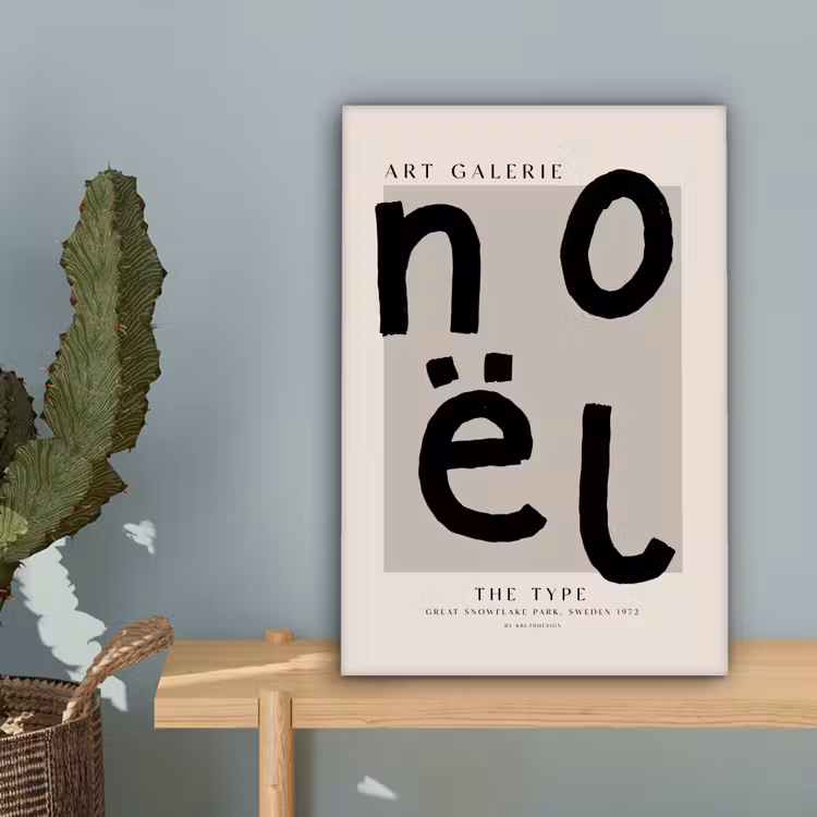 Quotes - Noël - Zwart - Beige - Kerst canvas 2cm klein -sfeer4