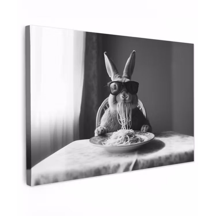 Konijn - Bunny - Zonnebril - Tafelkleed - Pasta - Schattig canvas 2cm klein -z3d