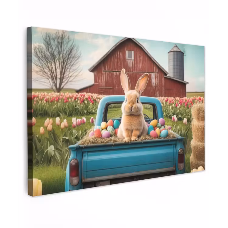 Konijn - Boerderij - Eieren canvas 2cm klein -z3d