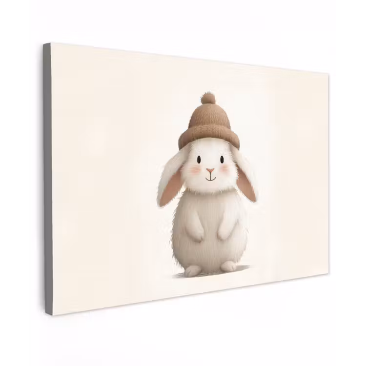 Konijn - Muts - Oren - Beige canvas 2cm klein -z3d