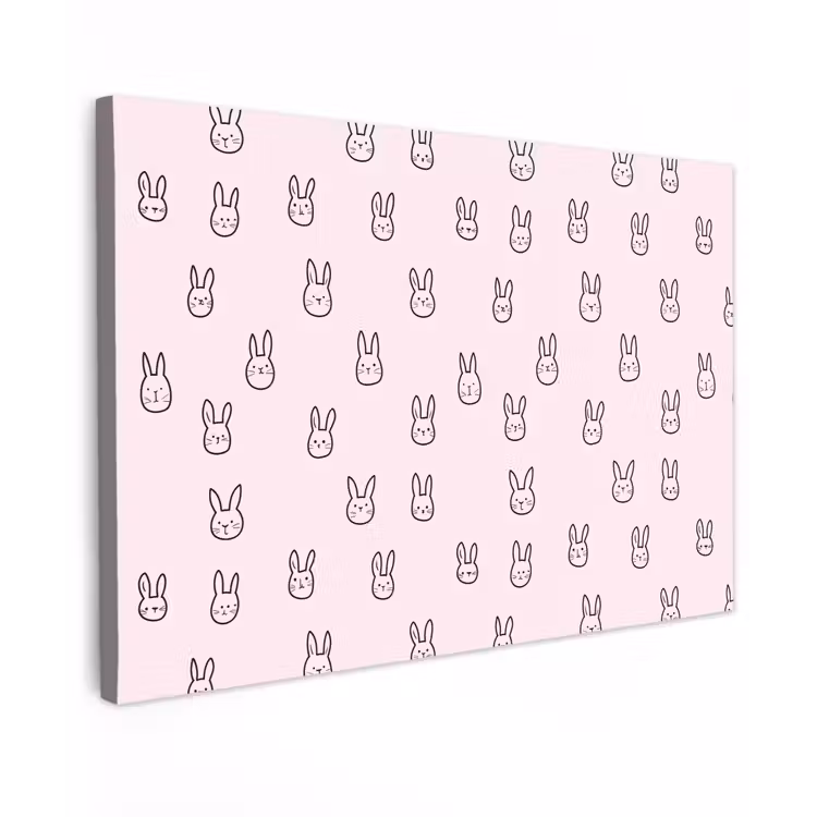 Konijnen - Minimalistisch - Roze canvas 2cm klein 34 -z3d