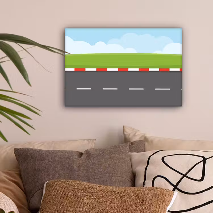 Racebaan - Illustratie - Sport - Kleurrijk canvas 2cm klein -sfeer1