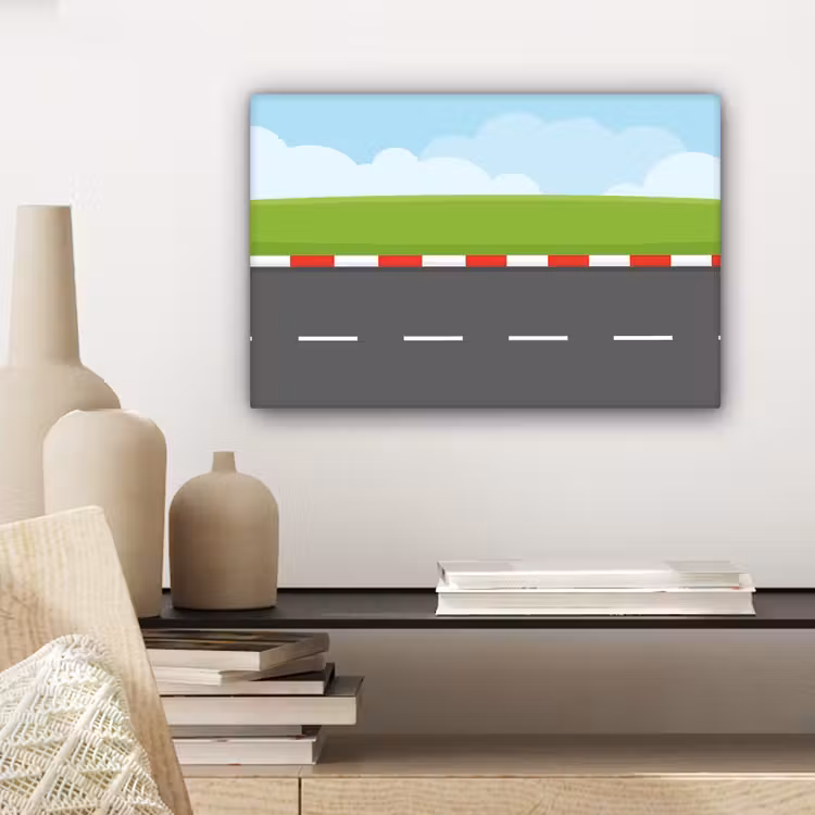 Racebaan - Illustratie - Sport - Kleurrijk canvas 2cm klein -sfeer6