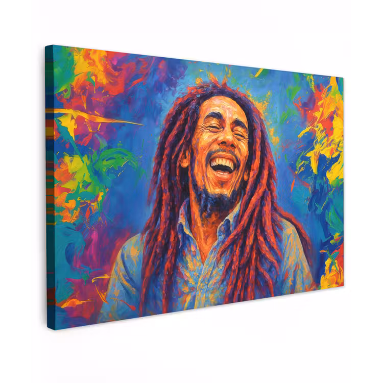 Regenboogkleuren - Man - schilderij canvas 2cm klein -z3d