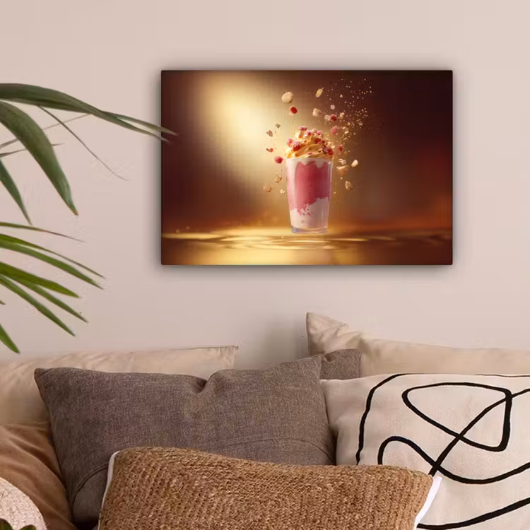 Framboos - Smoothie - Drinken - Roze canvas 2cm klein -sfeer1