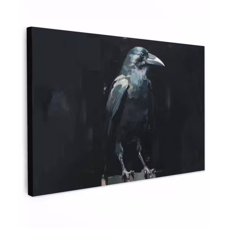 Raaf - Vogels - Zwart canvas 2cm klein -z3d