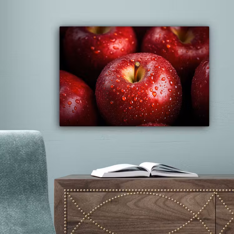 Rood - Appels - Fruit canvas 2cm klein -sfeer4