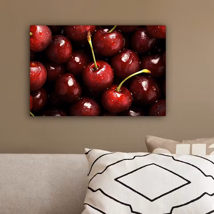Rood - Fruit - Kersen canvas 2cm klein -sfeer3