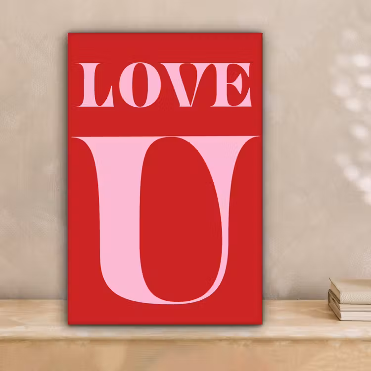 Rood - Love - Valentijn - Roze canvas 2cm klein -sfeer1