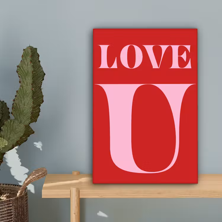 Rood - Love - Valentijn - Roze canvas 2cm klein -sfeer4
