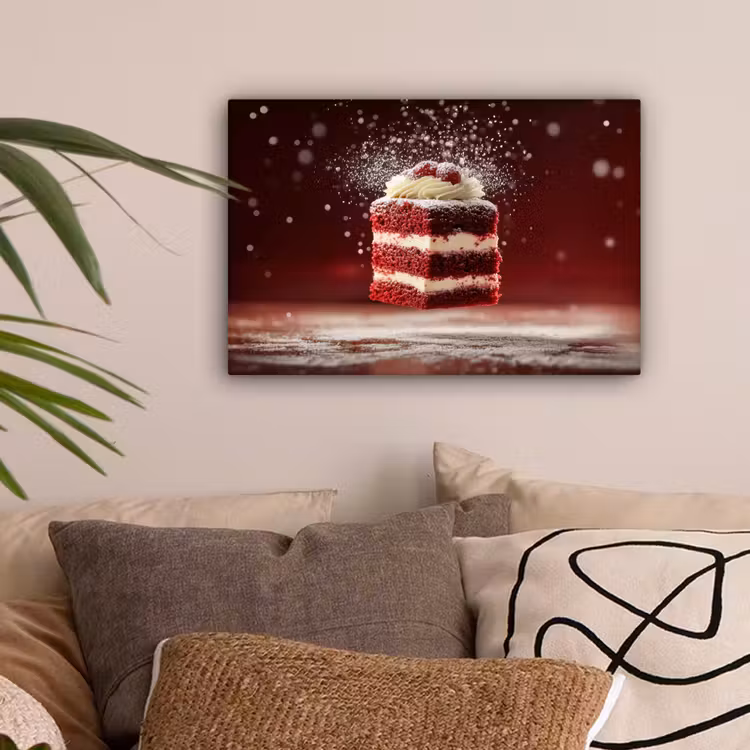 Rode - Velvet - Taart - Eten canvas 2cm klein -sfeer1