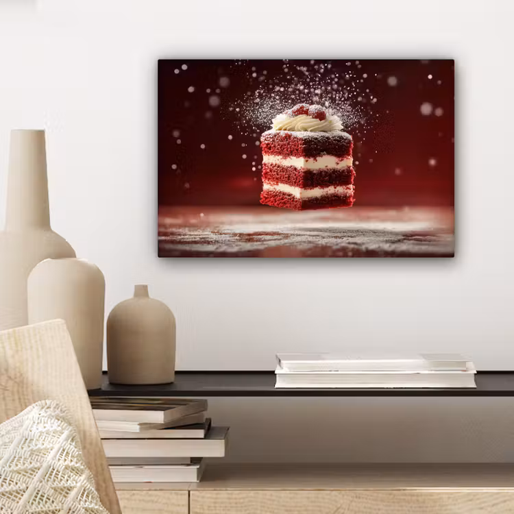 Rode - Velvet - Taart - Eten canvas 2cm klein -sfeer6