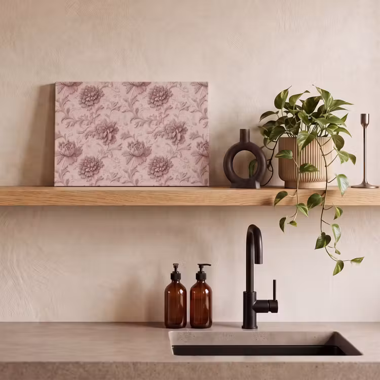 Reliëf - Pioenrozen - Roze canvas 2cm klein 34 -sfeer3