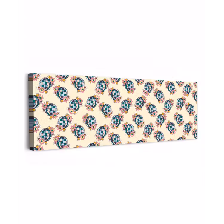 Retro - Disco - Bloemen - Discobal canvas 2cm klein 828 -z3d