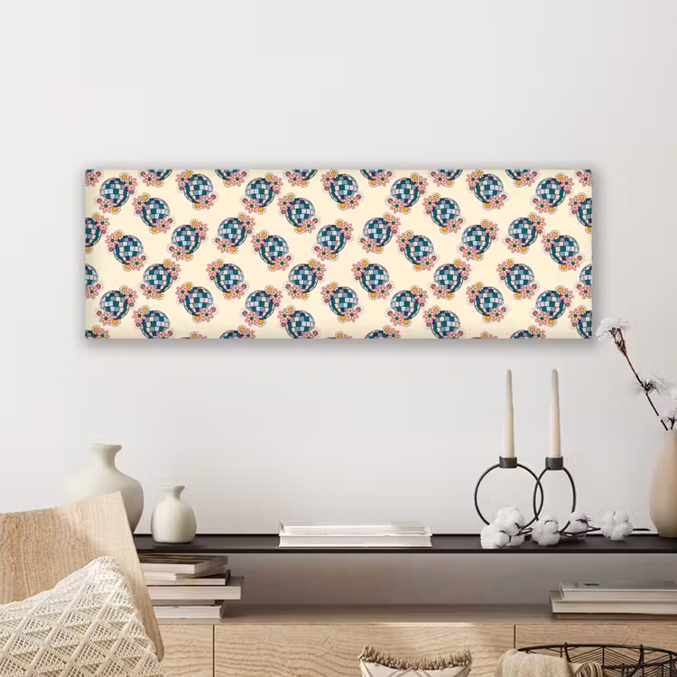 Retro - Disco - Bloemen - Discobal canvas 2cm klein 828 -sfeer6