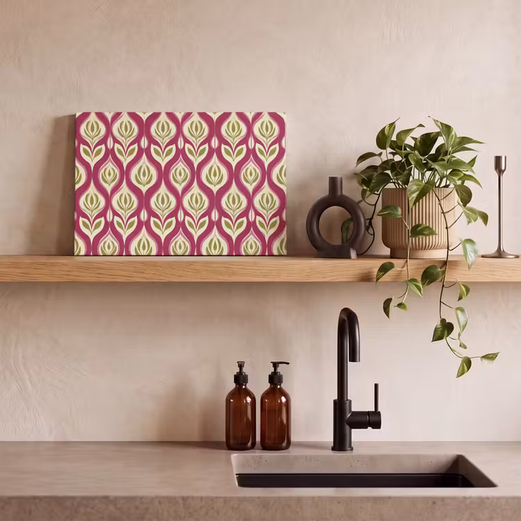 Retro - Floraal - Paars canvas 2cm klein 34 -sfeer3