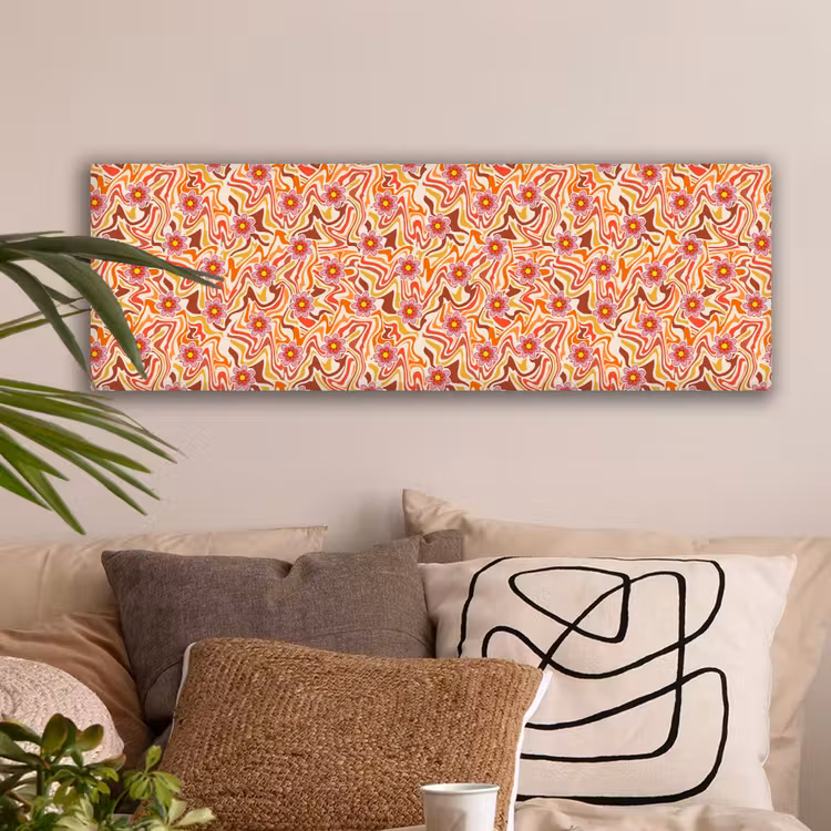 Retro - Bloemen - Patroon canvas 2cm klein 828 -sfeer1