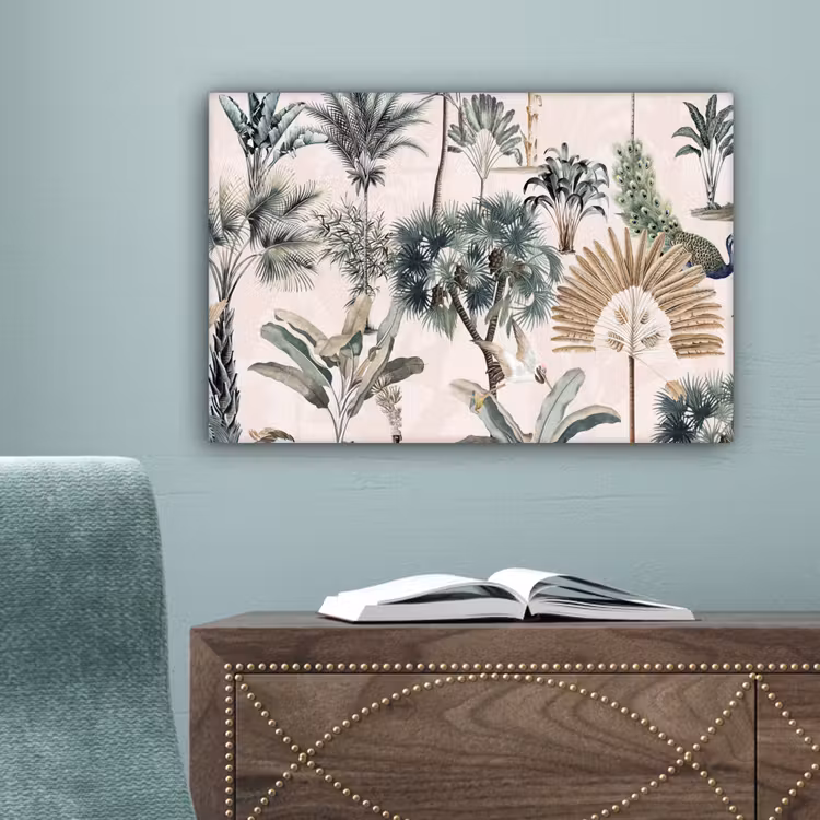 Retro - Jungle - Natuur - Dieren canvas 2cm klein -sfeer4