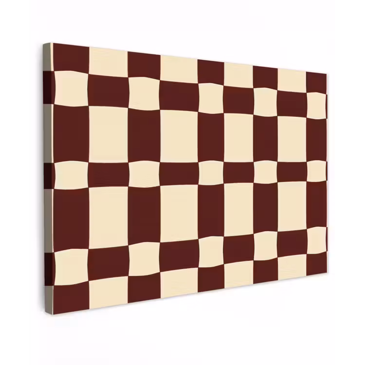 Retro - Patroon - Bruin canvas 2cm klein 34 -z3d