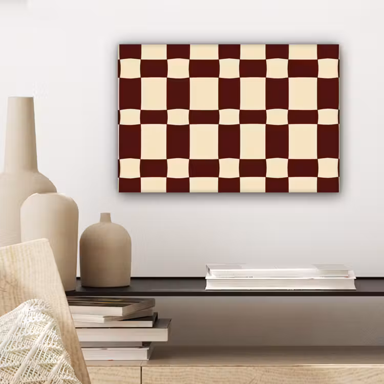 Retro - Patroon - Bruin canvas 2cm klein 34 -sfeer6